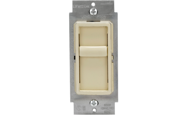Leviton Decora Incandescent/Halogen/LED/CFL Ivory Slide Dimmer Switch Leviton Decora Incandescent/Halogen/LED/CFL Ivory Slide Dimmer Switch