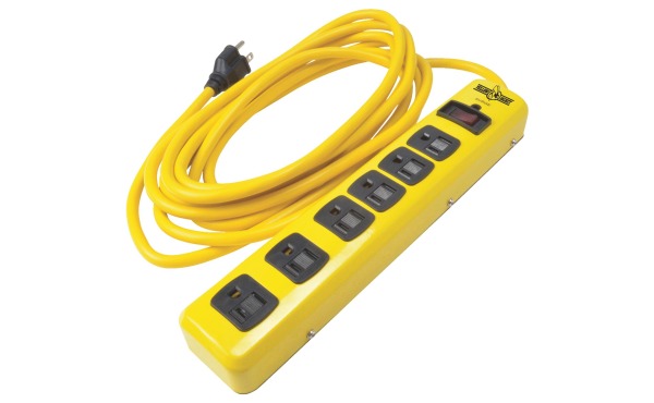 Yellow Jacket 6-Outlet 1440J Hi-Vis Yellow Surge Protector Strip with 15 Ft. Cord Yellow Jacket 6-Outlet 1440J Hi-Vis Yellow Surge Protector Strip with 15 Ft. Cord