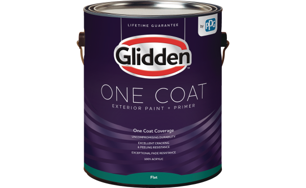Glidden One Coat Exterior Paint + Primer Flat White & Pastel Base 1 Gallon Glidden One Coat Exterior Paint + Primer Flat White & Pastel Base 1 Gallon