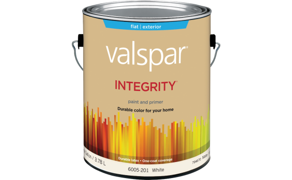 Valspar Integrity Latex Paint And Primer Flat Exterior House Paint, White, 1 Gal. Valspar Integrity Latex Paint And Primer Flat Exterior House Paint, White, 1 Gal.